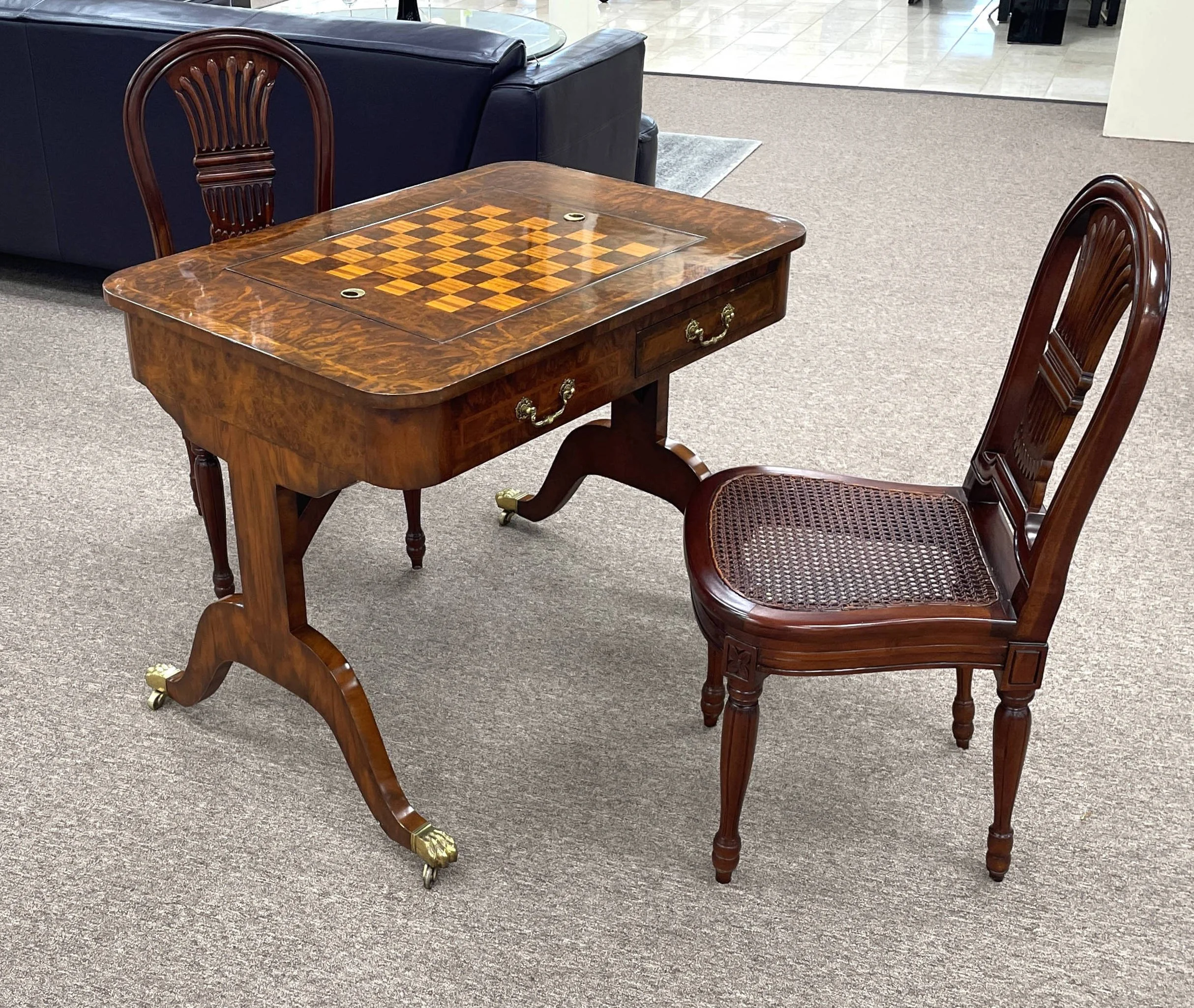 Encore Furniture Gallery-Maitland Smith Mahogany Game Table with 2
